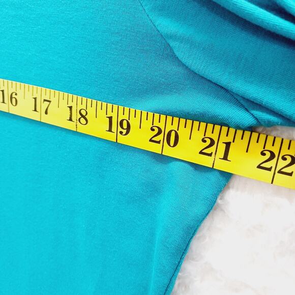 T-Shirt Size L Teal Embroidered Grandma Pullover Casual Soft Girl Chic Resort - Picture 8 of 12